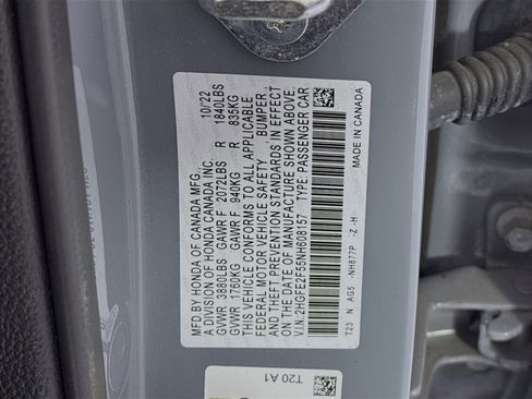 Certified 2022 Honda Civic Sport image 29