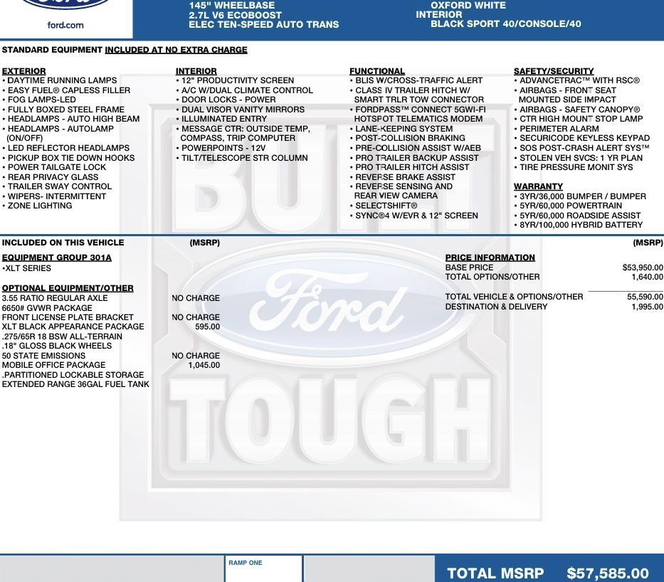 Used 2024 Ford F150 XLT w/ Mobile Office Package AWD/4WD image 2