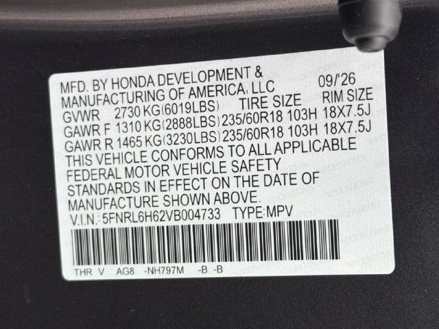 New 2027 Honda Odyssey EX-L image 32