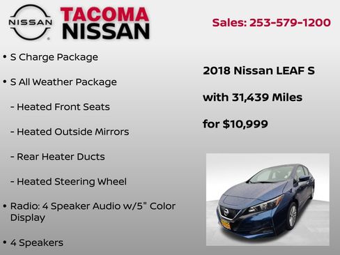 Used 2018 Nissan Leaf S w/ S Charge Package image 6