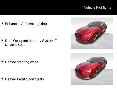 Used 2019 INFINITI Q50 Red Sport 400 w/ Sensory Package AWD/4WD image 7