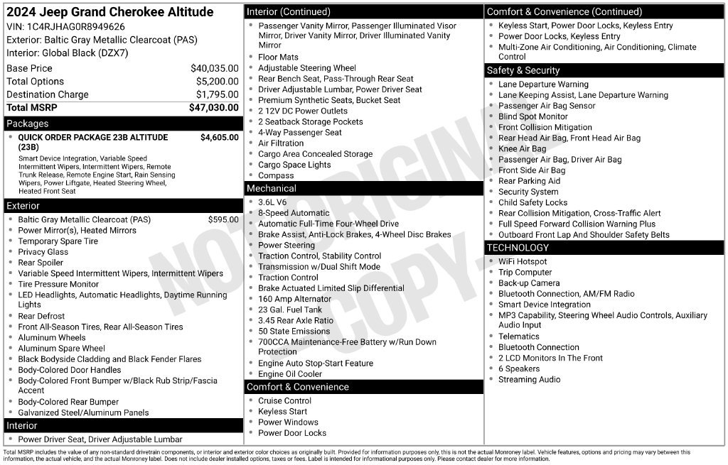 Used 2024 Jeep Grand Cherokee Altitude AWD/4WD image 16
