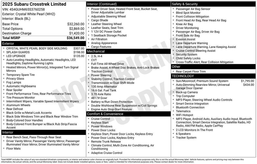 Certified 2025 Subaru Crosstrek 2.5i Limited AWD/4WD image 8