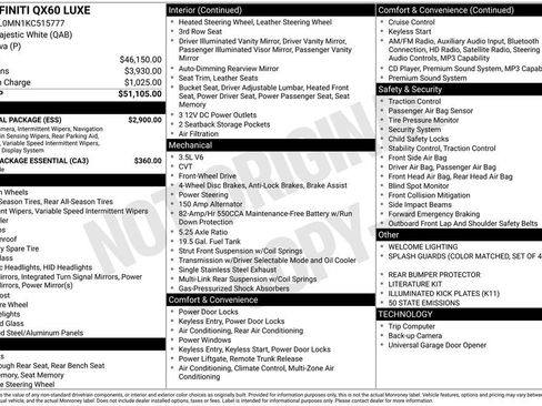 Used 2019 INFINITI QX60 Luxe w/ Essential Package image 40