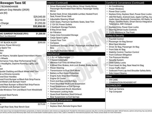 Used 2022 Volkswagen Taos SE w/ Panoramic Sunroof Package image 15