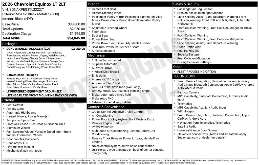Used 2026 Chevrolet Equinox LT w/ Convenience Package II AWD/4WD image 32