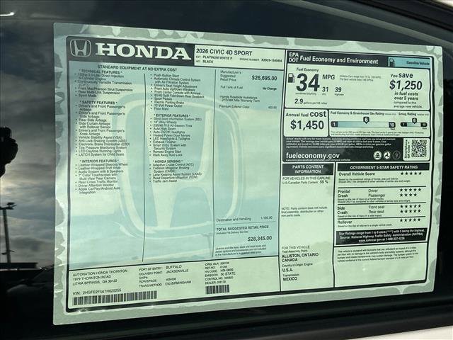 New 2026 Honda Civic Sport image 22