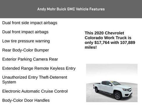 Used 2020 Chevrolet Colorado W/T w/ Custom Special Edition image 16