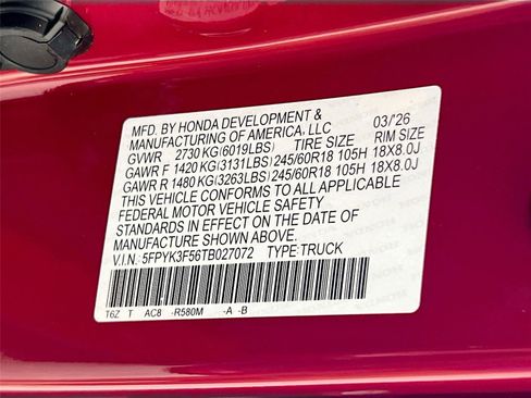 New 2026 Honda Ridgeline RTL image 30