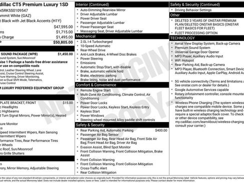 Certified 2025 Cadillac CT5 Premium Luxury w/ Sun And Sound Package RWD image 4