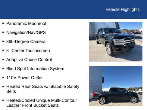 Used 2018 Ford F150 Platinum w/ Equipment Group 701A Luxury image 26