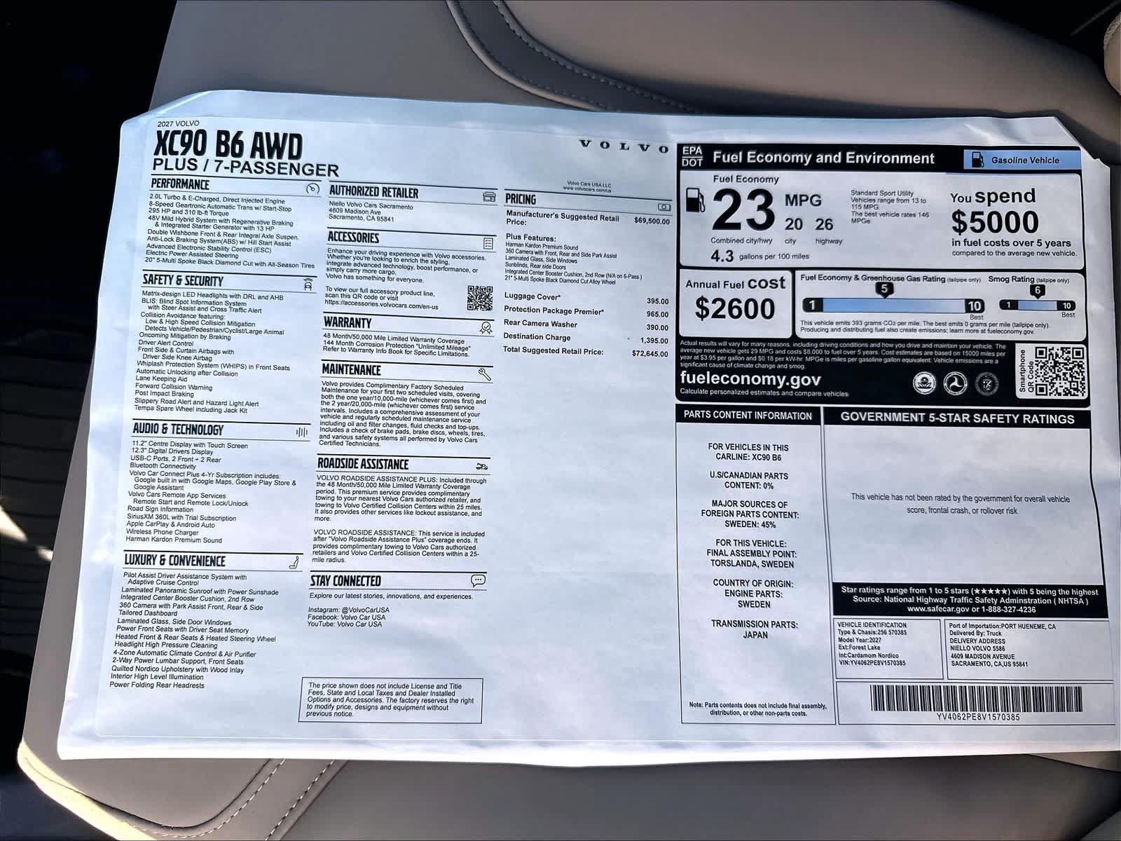 New 2027 Volvo XC90 B6 Plus AWD/4WD image 38