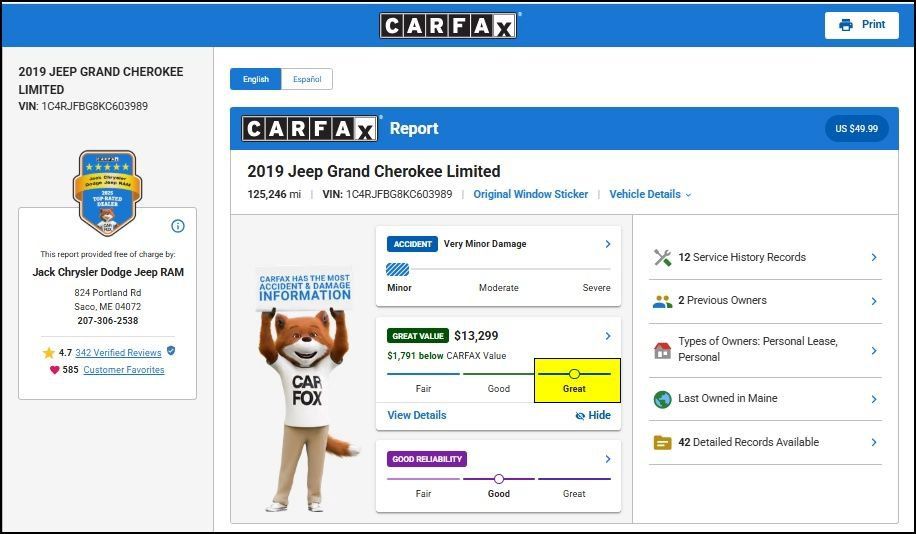 Used 2019 Jeep Grand Cherokee Limited w/ Luxury Group II AWD/4WD image 12
