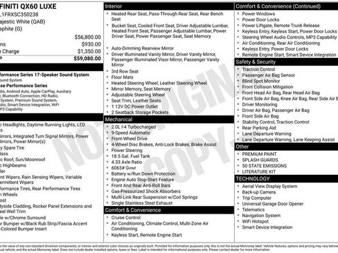 Used 2025 INFINITI QX60 Luxe FWD image 58