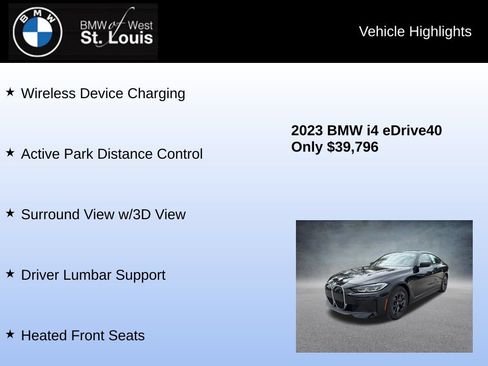 Used 2023 BMW i4 eDrive40 w/ Premium Package RWD image 24