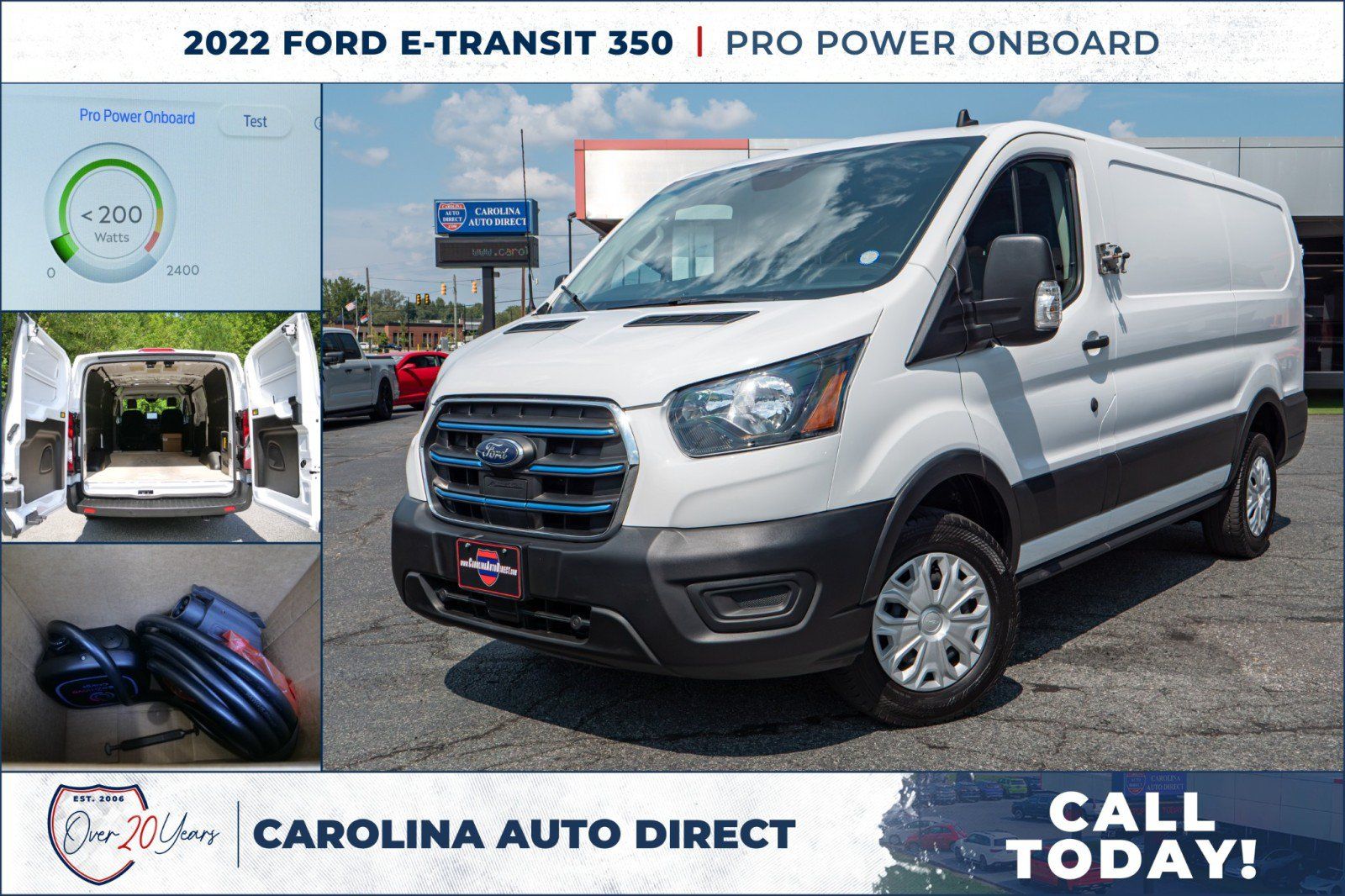 Used 2022 Ford E-Transit Low Roof w/ Load Area Protection Package RWD image 1