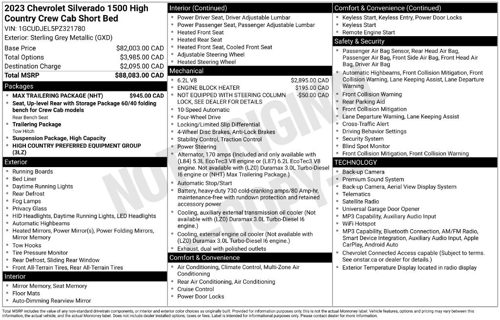 Certified 2023 Chevrolet Silverado 1500 High Country w/ Max Trailering Package AWD/4WD image 6
