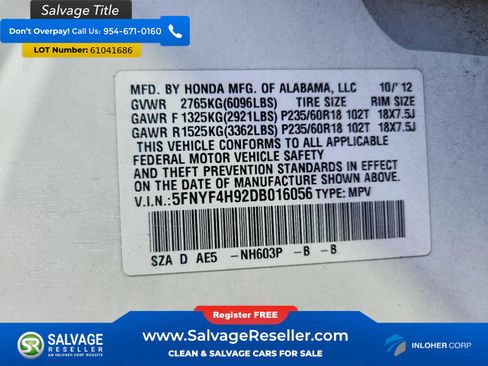 Used 2013 Honda Pilot Touring image 17