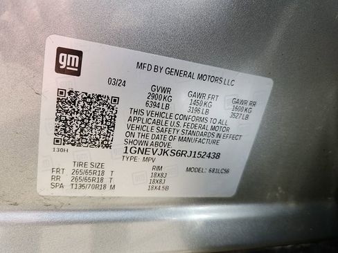 Certified 2024 Chevrolet Traverse Z71 AWD/4WD image 61