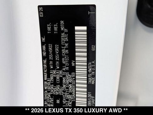 New 2026 Lexus TX 350 AWD w/ Technology Package image 18