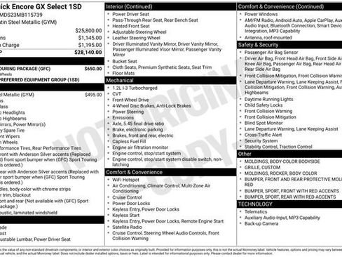 Used 2021 Buick Encore GX Select w/ Sport Touring Package FWD image 7