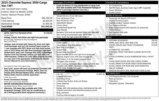 Used 2025 Chevrolet Express 3500 w/ Hotel Shuttle Package RWD image 22