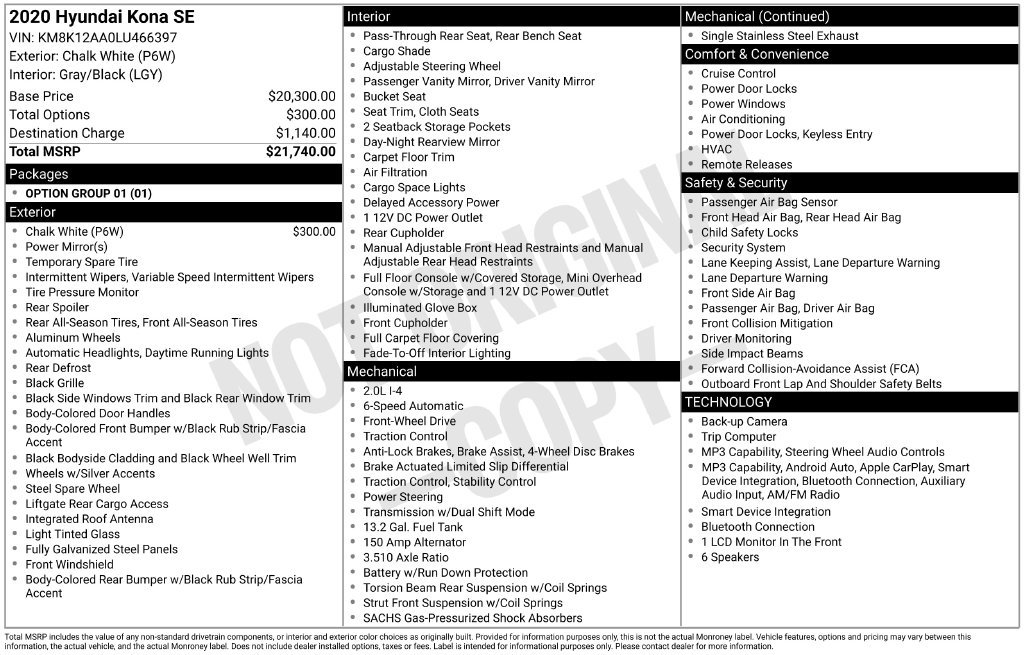 Used 2020 Hyundai Kona SE FWD image 35