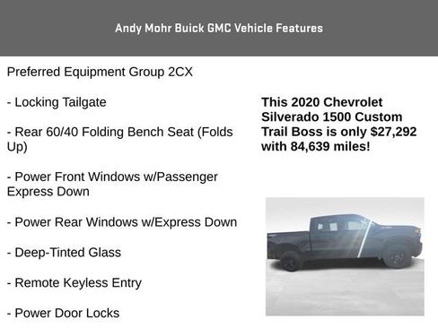 Used 2020 Chevrolet Silverado 1500 Custom Trail Boss w/ Custom Convenience Package image 8