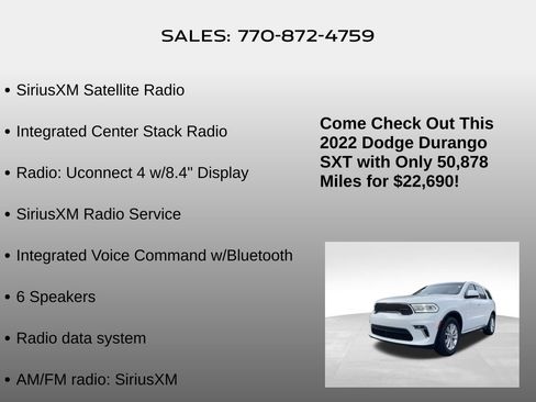 Used 2022 Dodge Durango SXT image 10