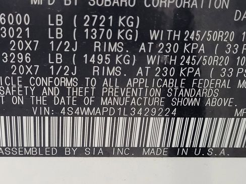 Used 2020 Subaru Ascent Limited w/ Technology Package AWD/4WD image 33