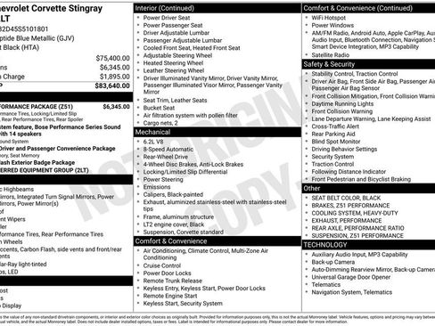 Used 2025 Chevrolet Corvette Stingray Preferred Cpe w/ Z51 Performance Package RWD image 31