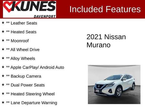 Certified 2021 Nissan Murano SL AWD/4WD image 2