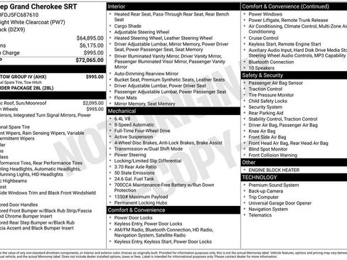 Used 2015 Jeep Grand Cherokee SRT w/ Trailer Tow Group IV AWD/4WD image 6