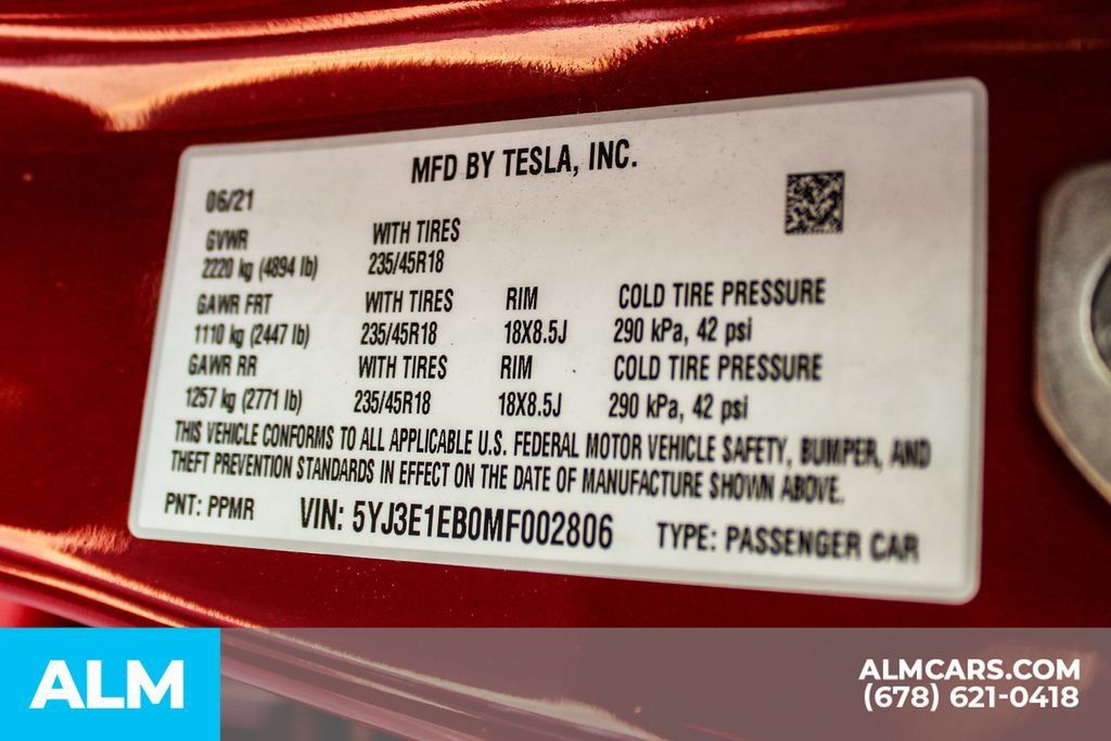 Used 2021 Tesla Model 3 Long Range AWD/4WD image 34