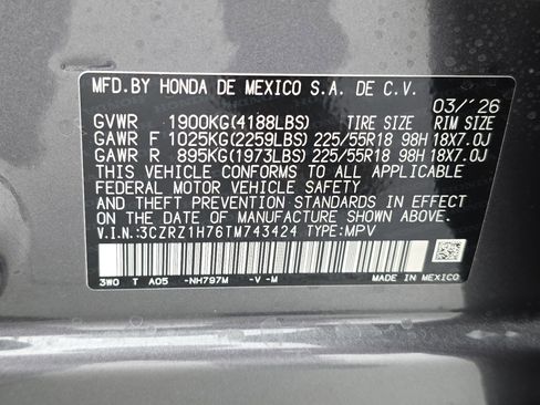 New 2026 Honda HR-V EX-L image 35