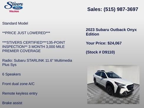 Used 2023 Subaru Outback Onyx Edition AWD/4WD image 8
