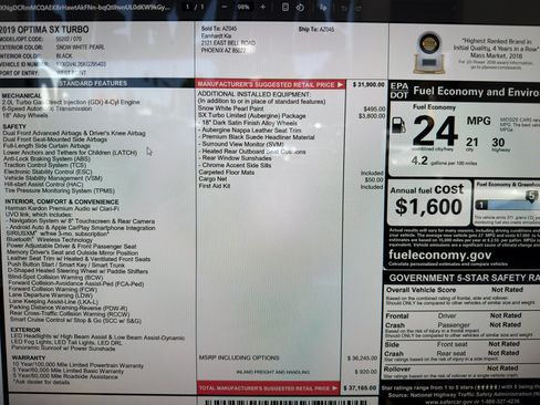 Used 2019 Kia Optima SX FWD image 24