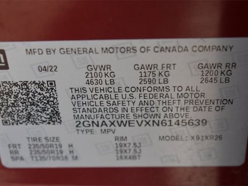 Used 2022 Chevrolet Equinox RS w/ Infotainment Package image 44