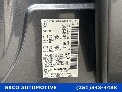 Used 2023 Nissan Frontier SV w/ Midnight Edition Package image 28