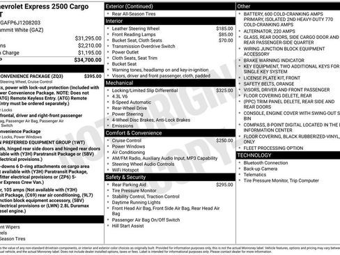 Used 2018 Chevrolet Express 2500 w/ Driver Convenience Package RWD image 41