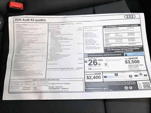 New 2026 Audi A5 2.0T Premium Plus AWD/4WD image 19