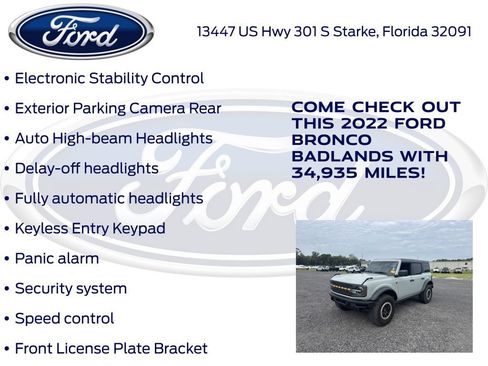 Certified 2022 Ford Bronco Badlands w/ Sasquatch Package AWD/4WD image 22