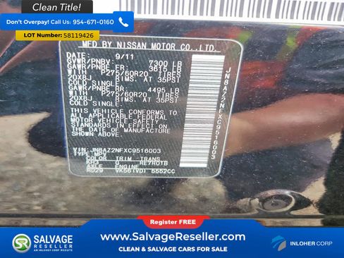 Used 2012 INFINITI QX56 2WD w/ Theater Pkg image 17