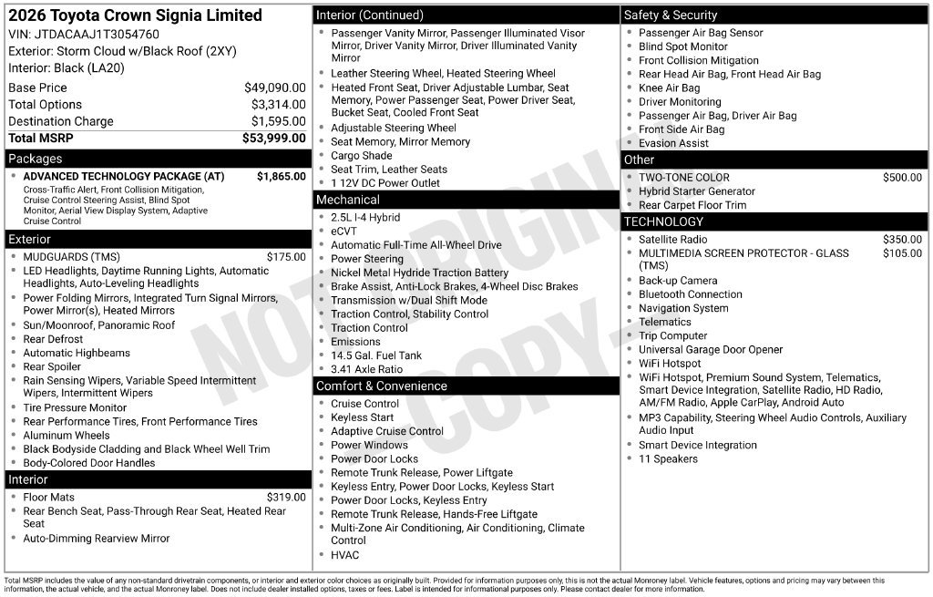 New 2026 Toyota Crown Signia w/ Advanced Technology Package AWD/4WD image 25
