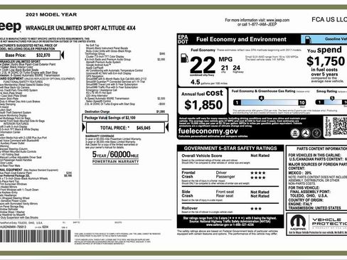 Certified 2021 Jeep Wrangler Unlimited Sport image 2