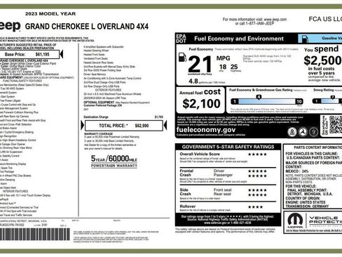 Used 2023 Jeep Grand Cherokee L Overland AWD/4WD image 3