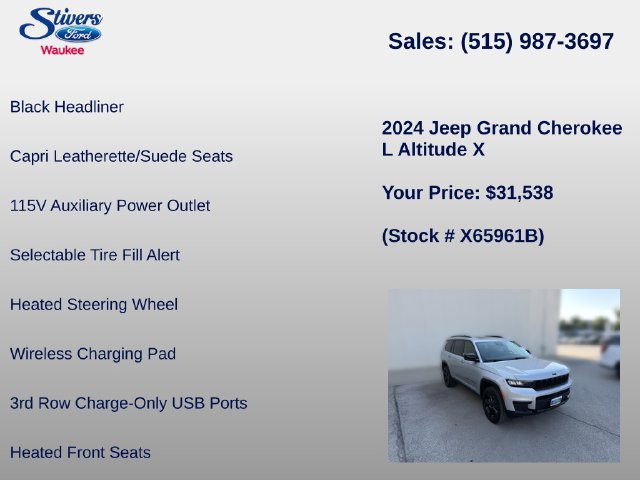 Used 2024 Jeep Grand Cherokee L Altitude AWD/4WD image 34