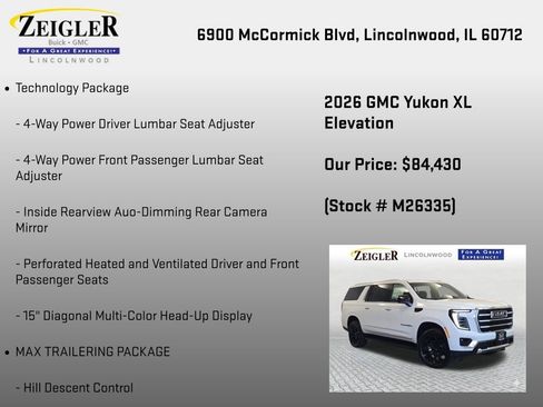 New 2026 GMC Yukon XL Elevation w/ Elevation Premium Package AWD/4WD image 6