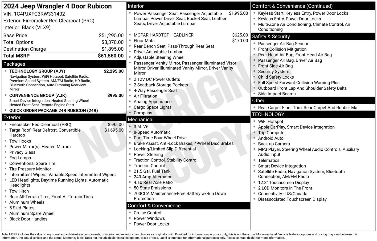 Used 2024 Jeep Wrangler Unlimited Rubicon w/ Technology Group AWD/4WD image 43