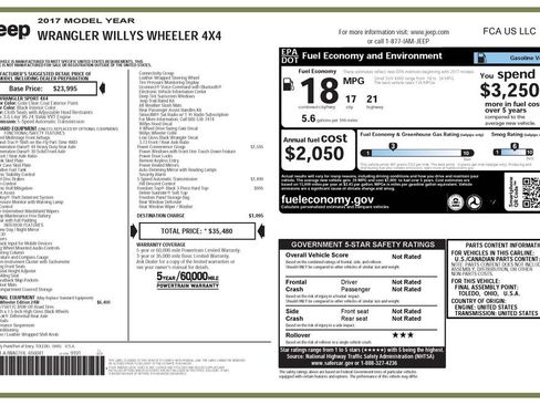 Used 2017 Jeep Wrangler Sport AWD/4WD image 4
